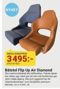 Erlandsons Brygga Båtstol Flip Up Air Diamond erbjuda