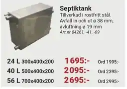 Erlandsons Brygga Septiktank erbjuda