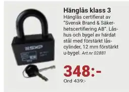 Erlandsons Brygga Hänglås klass 3 erbjuda