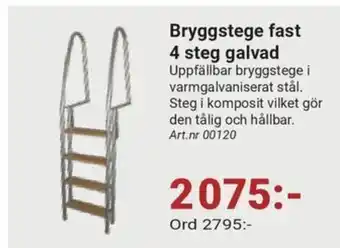 Erlandsons Brygga Bryggstege fast 4 steg galvad erbjuda