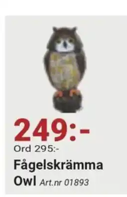 Erlandsons Brygga Fågelskrämma Owl Art.nr 01893 erbjuda
