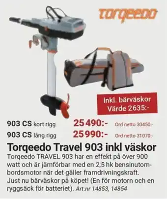 Erlandsons Brygga Torqeedo Travel 903 inkl väskor erbjuda