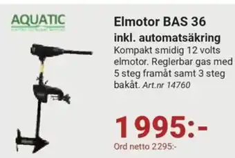 Erlandsons Brygga Elmotor BAS 36 inkl. automatsäkring erbjuda