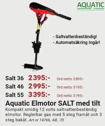 Erlandsons Brygga Aquatic Elmotor SALT med tilt erbjuda