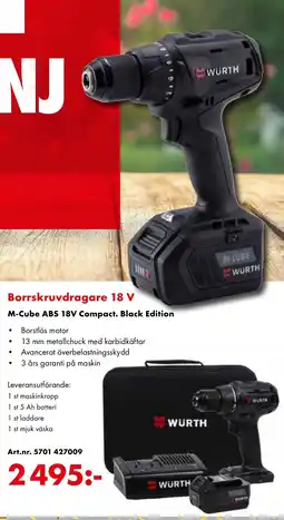 Würth Borrskruvdragare 18 V M-Cube ABS 18V Compact. Black Edition erbjuda