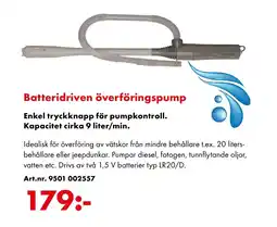 Würth Batteridriven överföringspump Enkel tryckknapp för pumpkontroll. Kapacitet cirka 9 liter/min. erbjuda