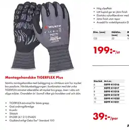 Würth Montagehandske TIGERFLEX Plus erbjuda
