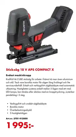 Würth Sticksåg 18 V APS COMPACT X erbjuda
