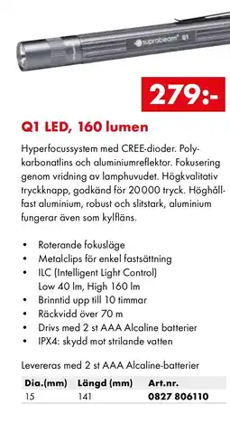 Würth Q1 LED, 160 lumen erbjuda