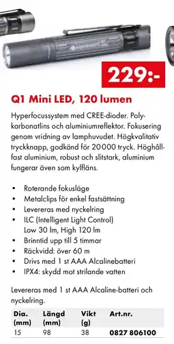 Würth Q1 Mini LED, 120 lumen erbjuda