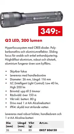 Würth Q2 LED, 200 lumen erbjuda