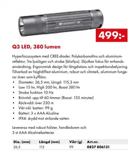 Würth Q3 LED, 380 lumen erbjuda