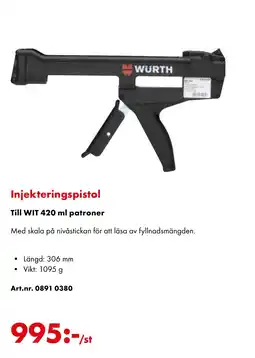 Würth Injekteringspistol Till WIT 420 ml patroner erbjuda