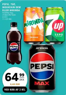 Scandinavian Park Pepsi, 7up, mountain dew eller mirinda forskellige slags, erbjuda