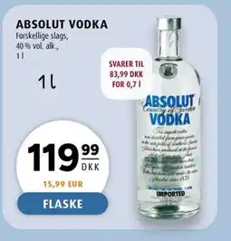 Scandinavian Park ABSOLUT VODKA Forskellige slags, erbjuda