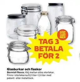 Stora Coop Glasburkar och flaskor erbjuda