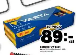 Stora Coop Batterier 20-pack, SEK 89 erbjuda