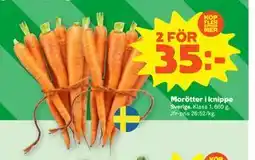 Stora Coop Morötter i knippe, SEK 35 erbjuda