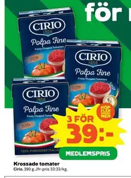 Stora Coop Krossade tomater, Medlemspris erbjuda