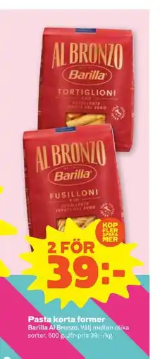 Stora Coop Pasta korta former, SEK 39 erbjuda