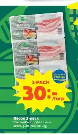 Stora Coop Bacon 3-pack, SEK 30 erbjuda