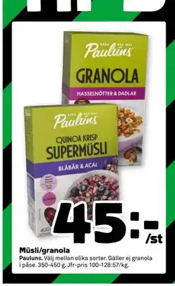 Stora Coop Müsli/granola, SEK 45 erbjuda