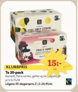 Hemköp Te 20-pack erbjuda