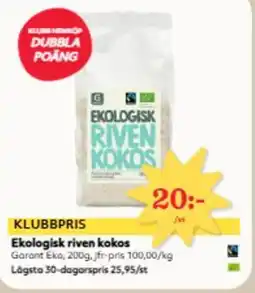 Hemköp Ekologisk riven kokos erbjuda