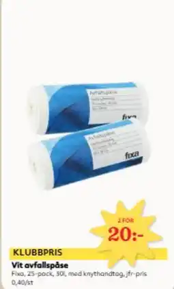 Hemköp Vit avfallspåse erbjuda
