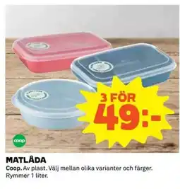 Coop Daglivs MATLÅDA erbjuda