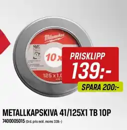 Swedol METALLKAPSKIVA 41/125X1 TB 10P erbjuda