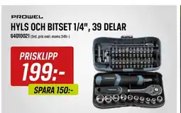 Swedol PROWEL HYLS OCH BITSET 1/4", 39 DELAR erbjuda