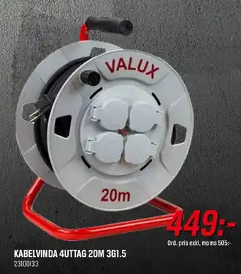 Swedol KABELVINDA 4UTTAG 20M 3G1.5 erbjuda