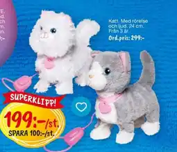 Leklust Katt. Med rörelse och ljud. 24 cm. Från 3 år. erbjuda