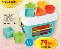Leklust Happy Baby. Plocklåda. Med 5 klossar. Från 12 mån. erbjuda