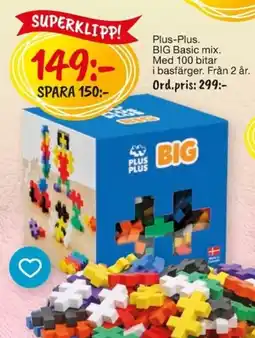 Leklust Plus-Plus. BIG Basic mix. Med 100 bitar erbjuda