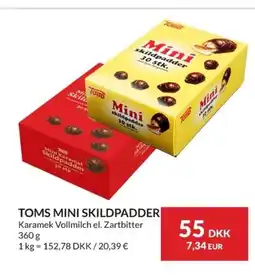 Nielsen Discount TOMS MINI SKILDPADDER| Karamek Vollmilch el. Zartbitter erbjuda