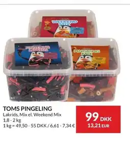 Nielsen Discount TOMS PINGELING Lakrids, Mix el. Weekend Mix erbjuda