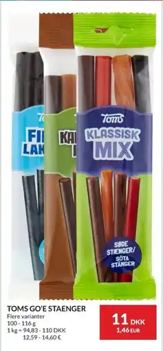 Nielsen Discount TOMS GO'E STAENGER erbjuda