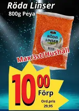 Supergrossen Röda Linser, Medlemspris erbjuda