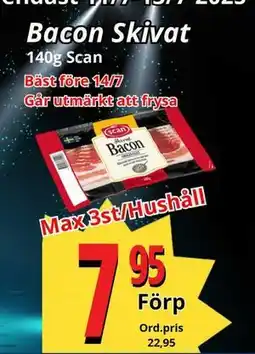 Supergrossen Bacon Skivat, Medlemspris erbjuda