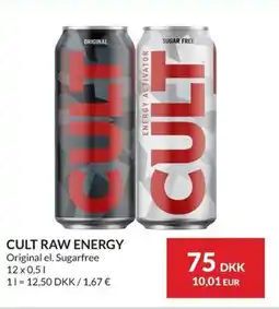 Nielsen Discount CULT RAW ENERGY Original el. Sugarfree erbjuda