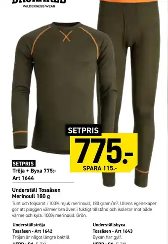 Engelsons Underställ Tossåsen Merinoull erbjuda