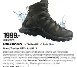Engelsons SALOMON Vattentät Äkta läder Quest Tracker GTX - Art 8114 erbjuda
