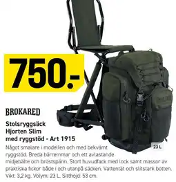 Engelsons Stolsryggsäck Hjorten Slim med ryggstöd - Art 1915 erbjuda