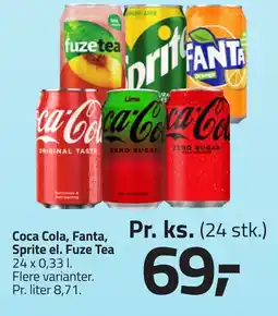 Fleggaard Coca cola, fanta, sprite el. fuze tea erbjuda
