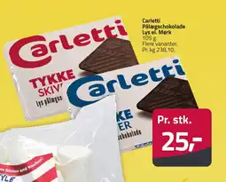 Fleggaard CARLETTI Pålægschokolade lys el. mørk erbjuda