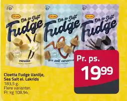 Fleggaard CLOETTA Fudge vanilje, sea salt el. lakrids erbjuda