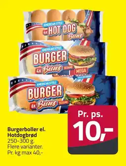 Fleggaard Burgerboller el. hotdogbrød erbjuda