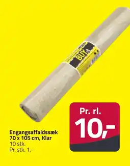 Fleggaard Engangsaffaldssæk 70 x 105 cm, klar erbjuda